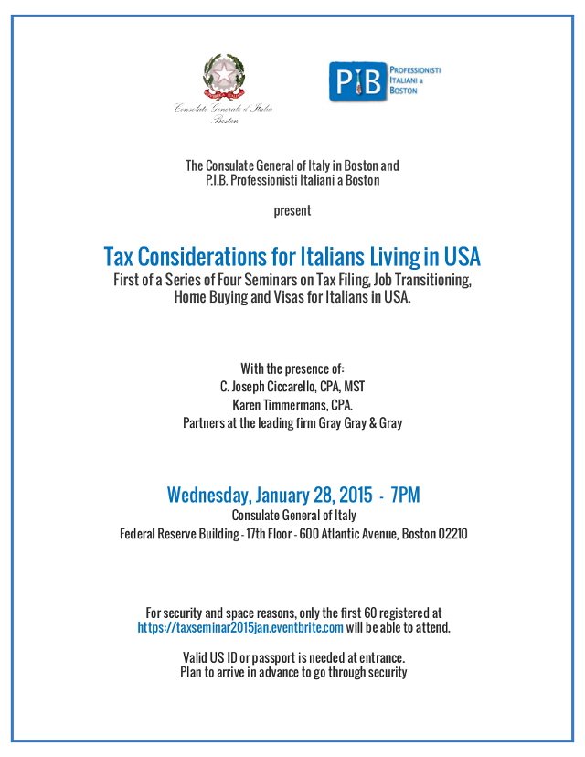 Tax Seminar January 2015