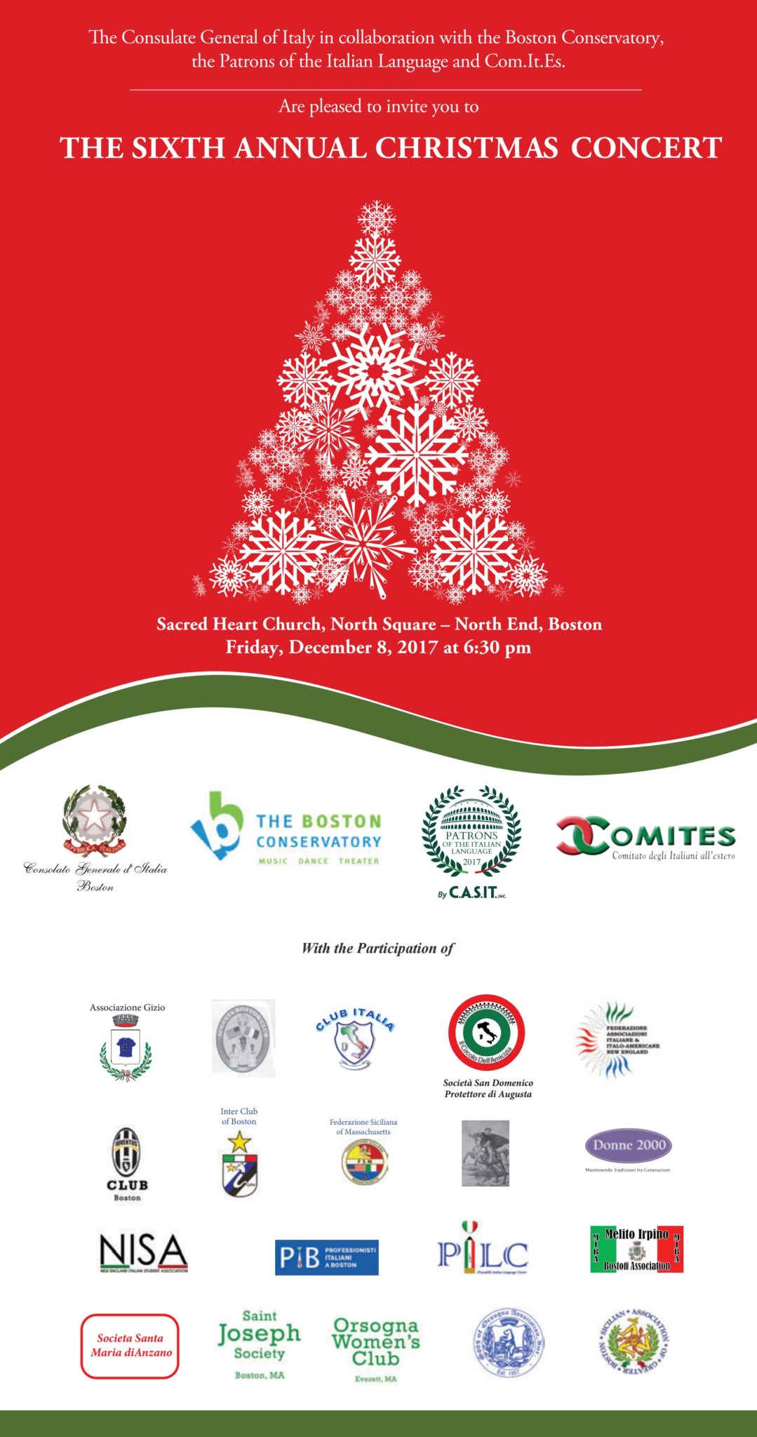 Christmas Concert at the Sacred Heart Church, North Square, North End on December 8th