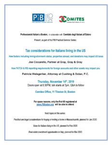 Tax consideration seminar flyer