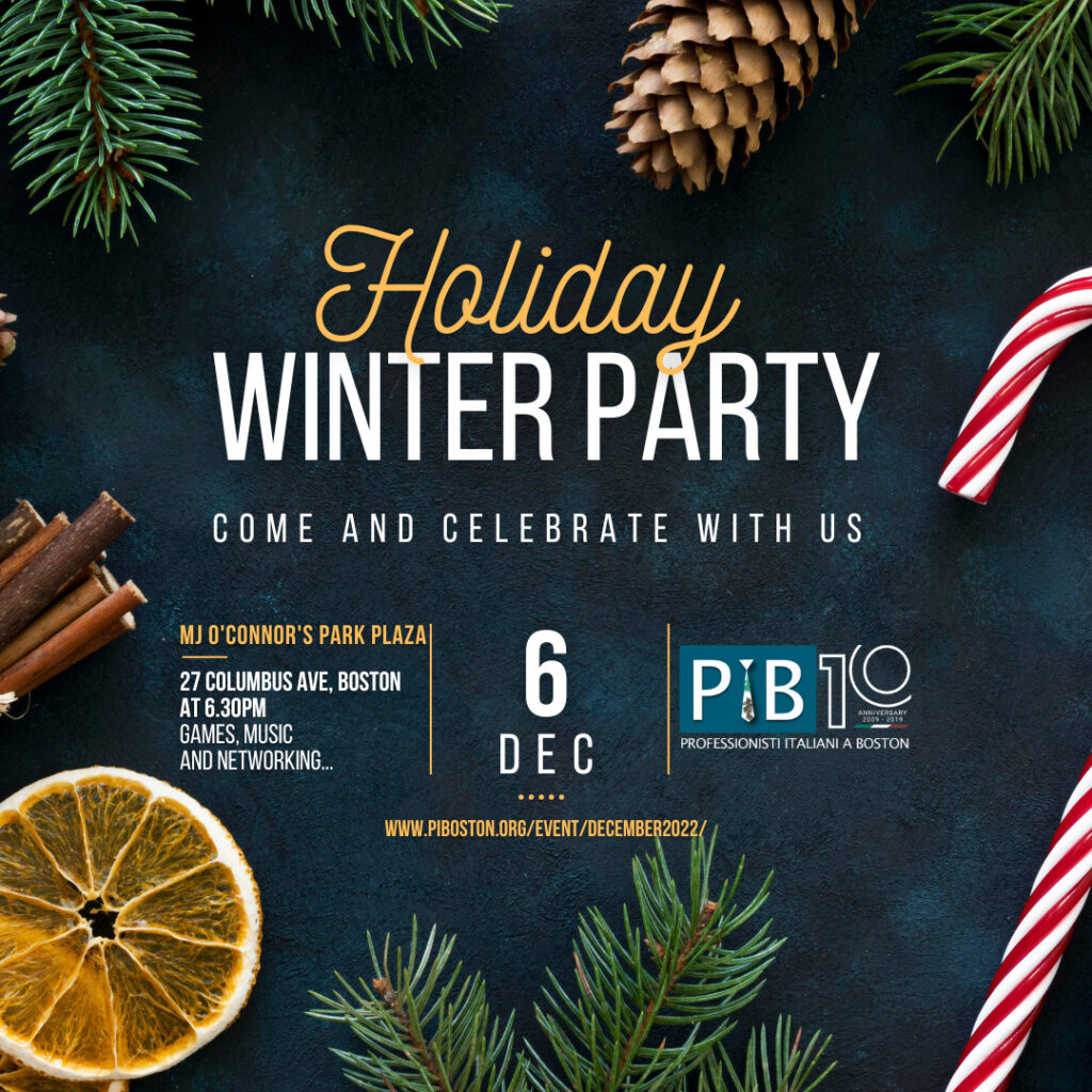 Flyer for the PIB Winter Party on December 6th.