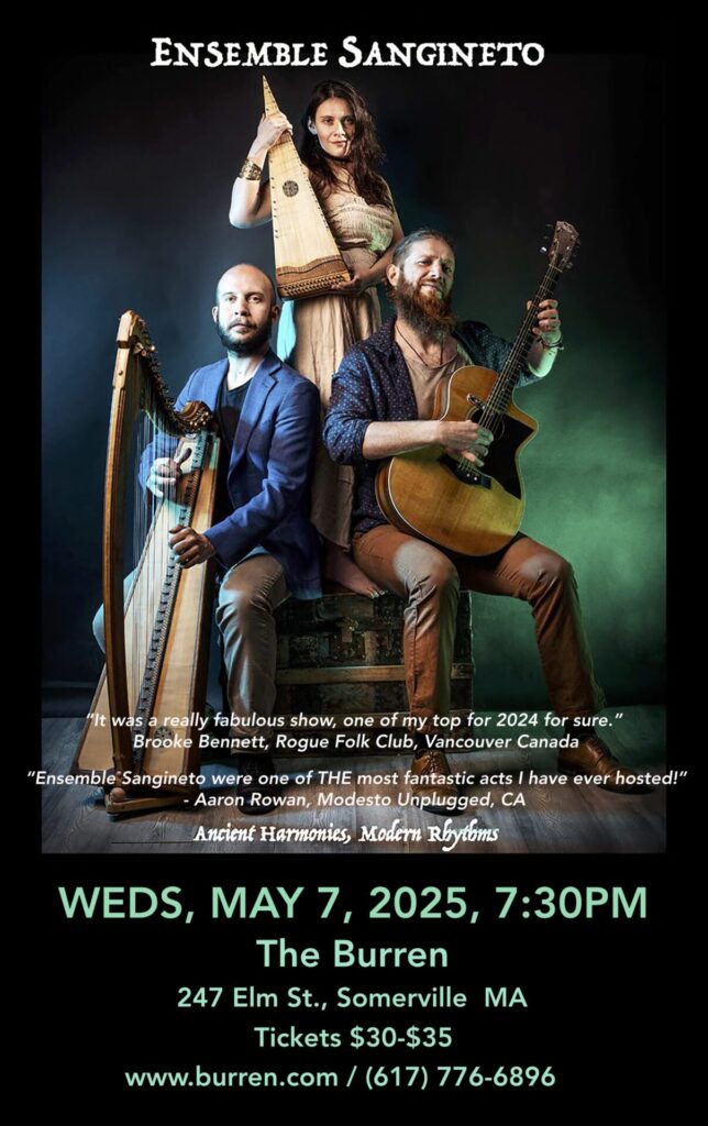 Ensemble Sangineto at the Burren May 7th concert flyer.