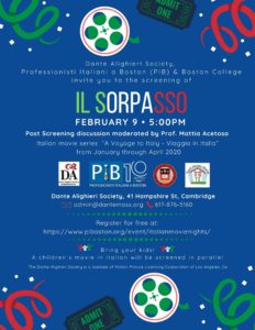 Il Sorpasso Movie Night Flyer February 9th.