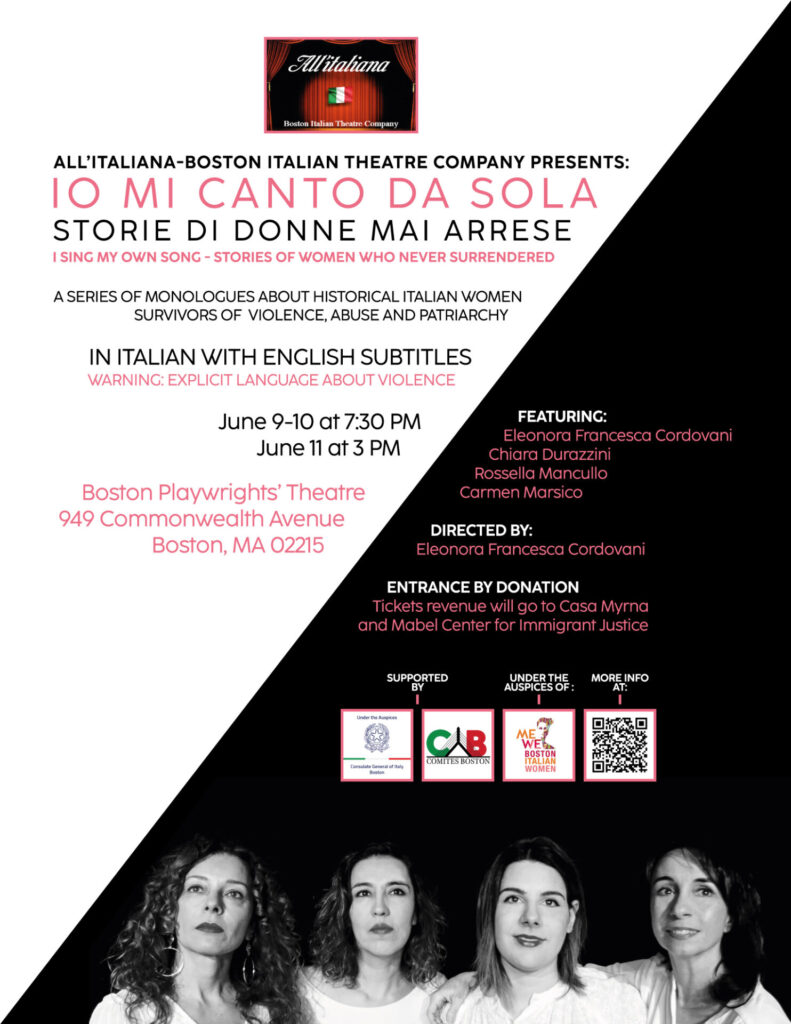 Io Mi Canto da Sola - Storie di Donne Mai Arrese (Multiple Dates) @ Boston Playwrights' Theatre