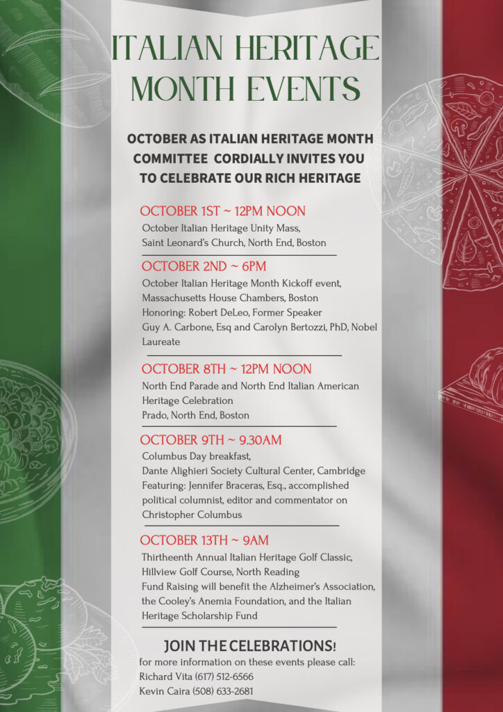 October, Italian Heritage Month Programme
