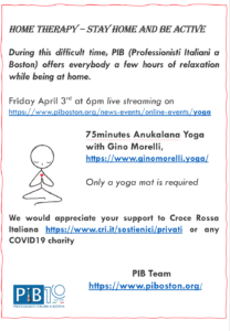 April 3rd Yoga with Gino Morelli live event flyer.
