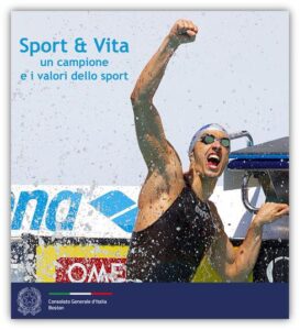 Swimmer Filippo Magnini featured on the event flyer.