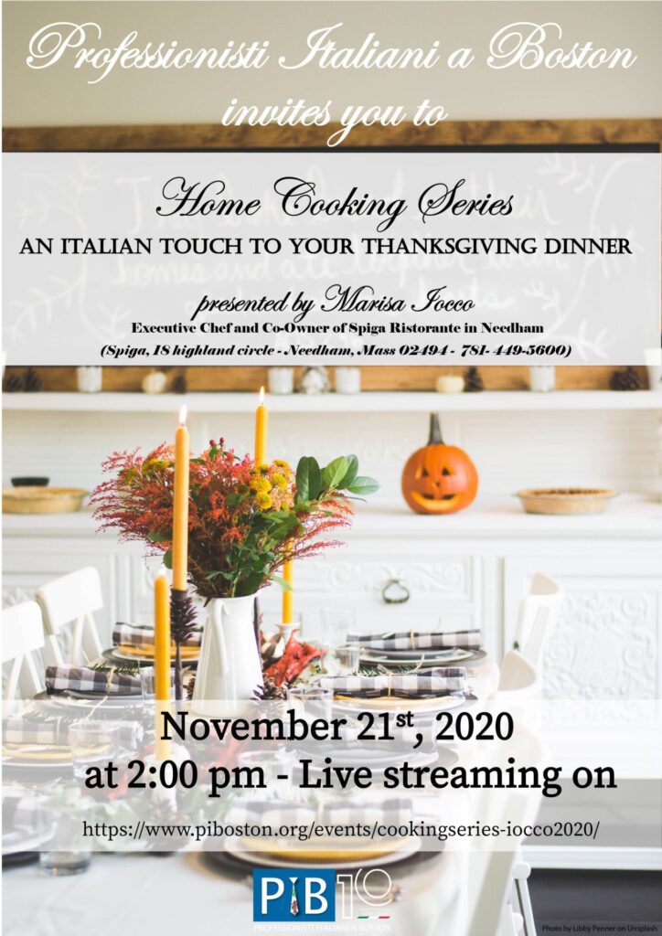 Thanksgiving Italian Cooking Special 2020 flyer.