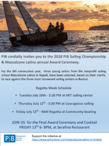 PIB regatta flyer and program.