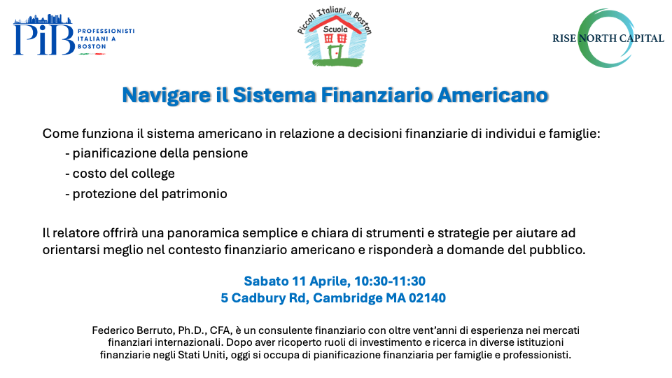 Navigare il Sistema Finanziario Americano - Apr 11th @ library
